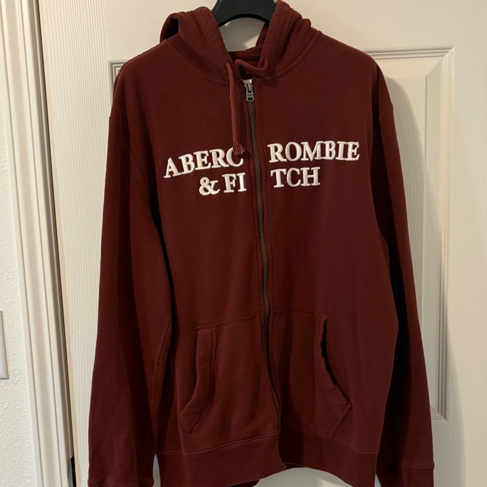 Abercrombie & Fitch Burgundy Zip-Up Hoodie